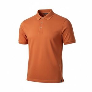 Perry Ellis Men's Rust Orange Cotton Polo Shirt Size‎ Large